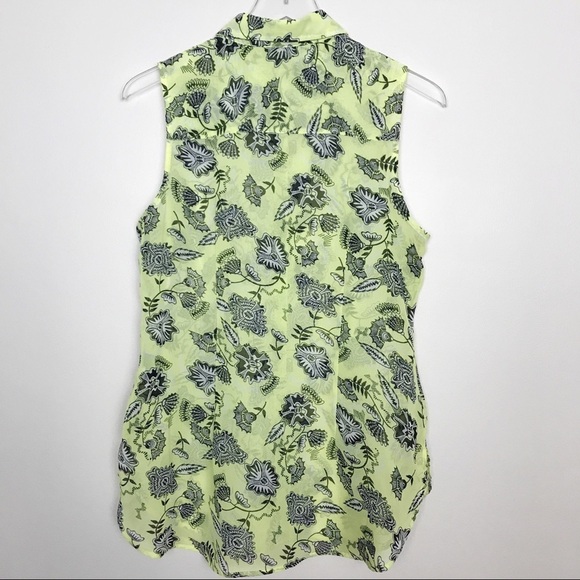 Attention Sleeveless Top Yellow/Black Collar Sz M - Picture 2 of 8